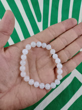 Cargar imagen en el visor de la galería, Pulsera Elástica Jade Blanco 8 mm