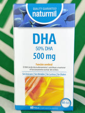 Cargar imagen en el visor de la galería, DHA 500 mg 60 perlas (50% DHA)