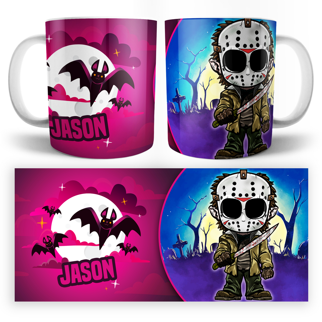 Taza Chibi Jason Viernes 13 Personalizable