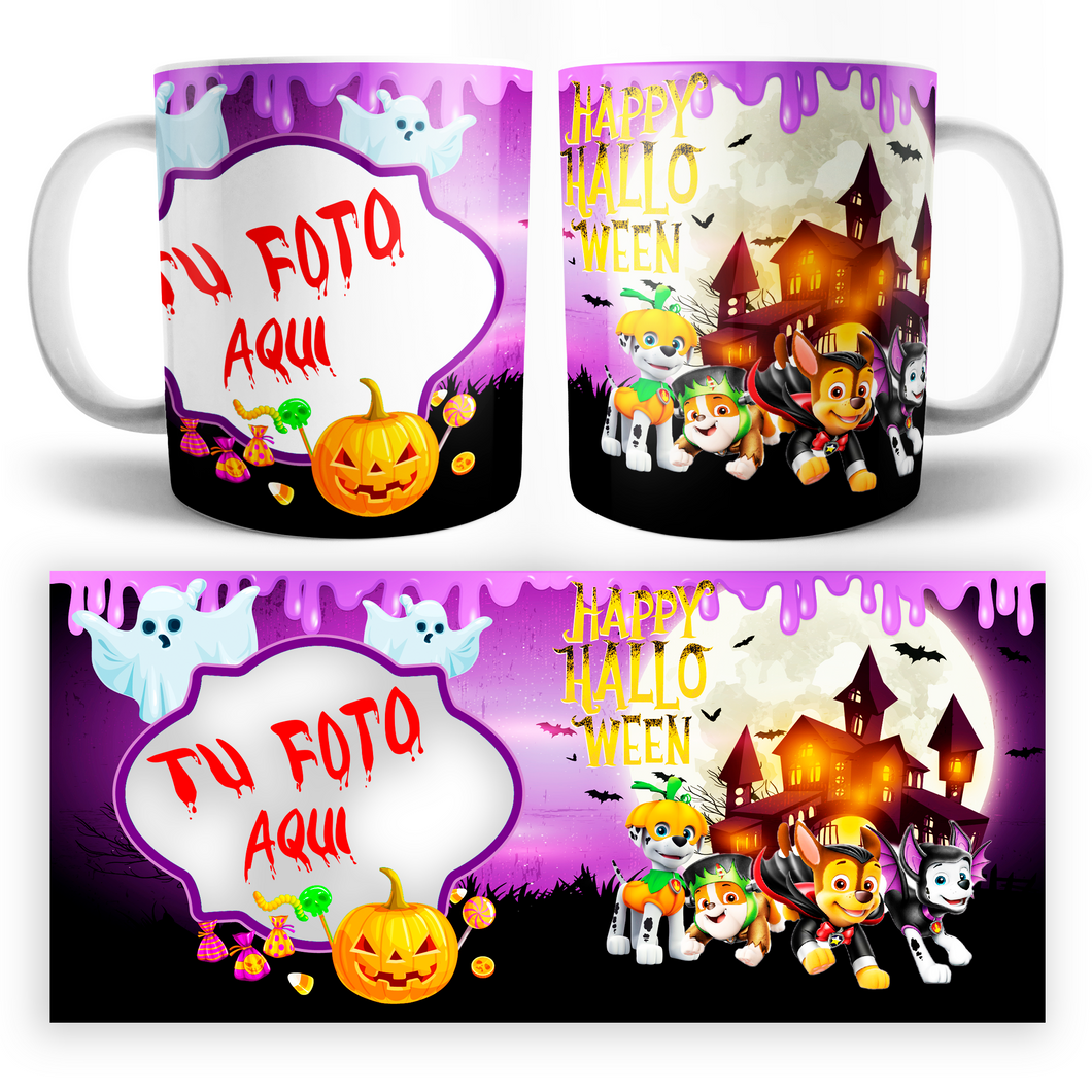 Taza Patrulla Canina Halloween Personalizable