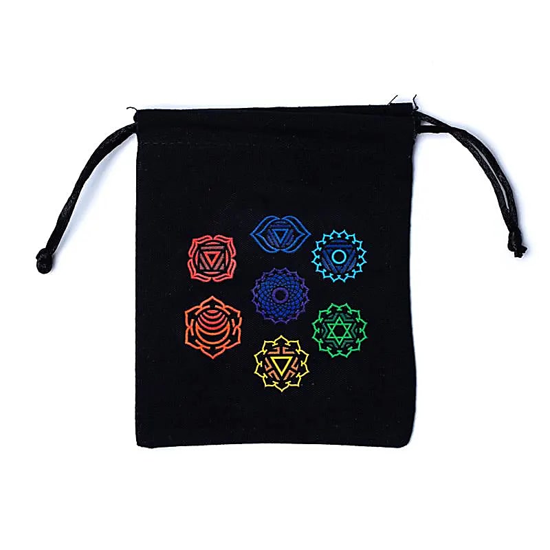 Bolsa Algodon Chakras Negra