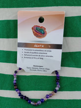 Cargar imagen en el visor de la galería, Pulsera Agata Morada 4 mm
