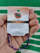 Cargar imagen en el visor de la galería, Pulsera Agata Morada 4 mm
