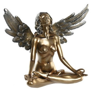 Figura Angel Femenino Dorado