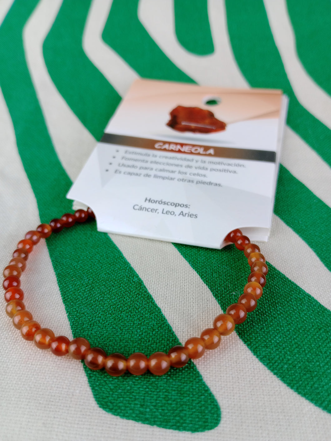 Pulsera Agata Roja o Carneola 4 mm