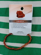 Cargar imagen en el visor de la galería, Pulsera Agata Roja o Carneola 4 mm
