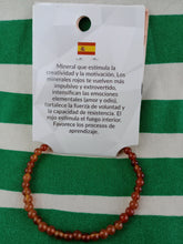 Cargar imagen en el visor de la galería, Pulsera Agata Roja o Carneola 4 mm
