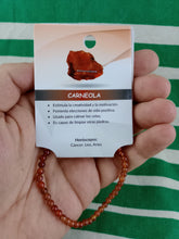 Cargar imagen en el visor de la galería, Pulsera Agata Roja o Carneola 4 mm
