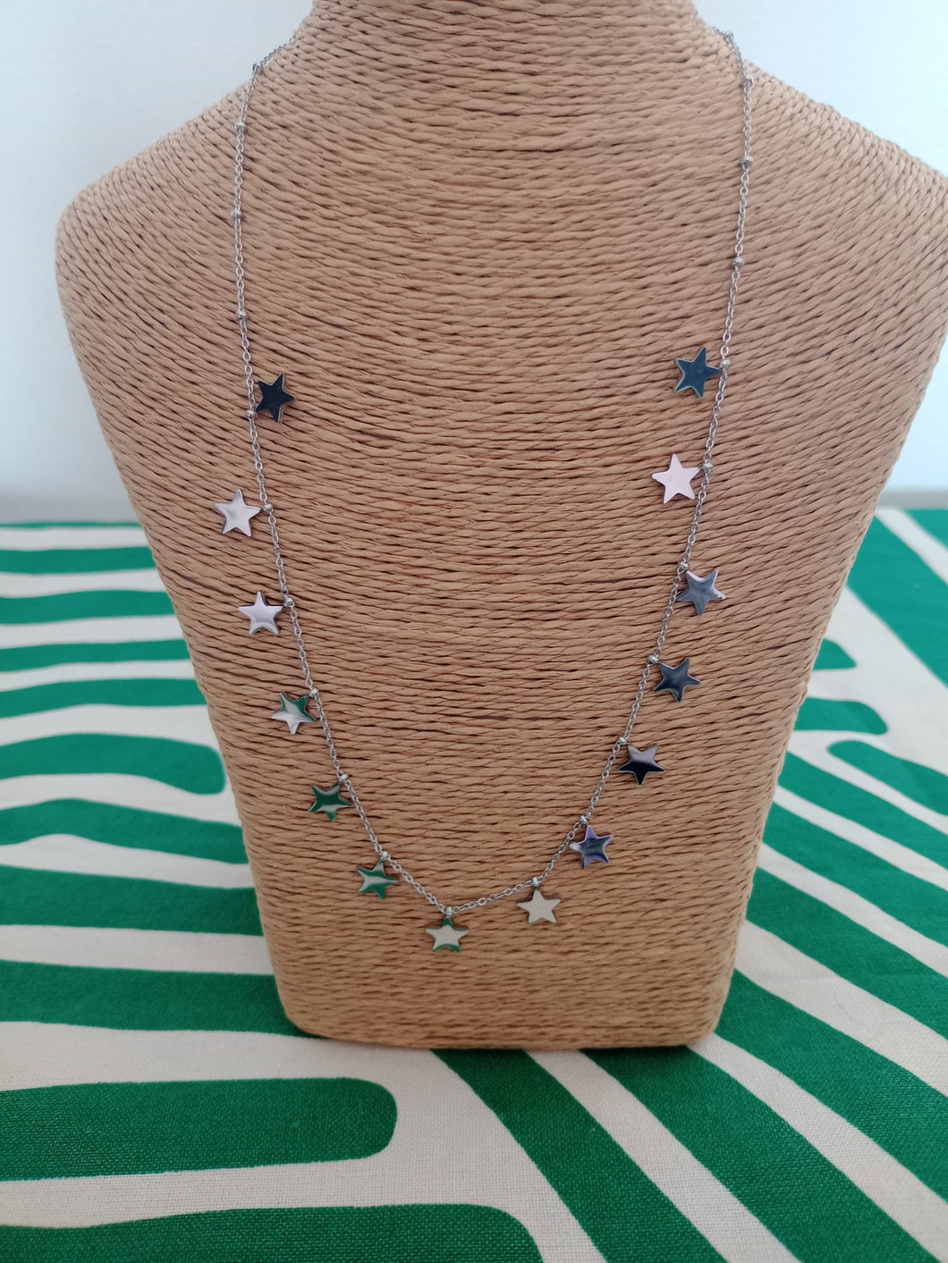 Collar Acero Estrellas Plateadas