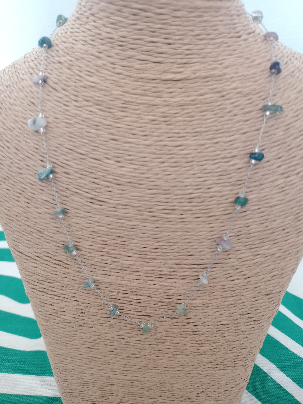 Collar Acero con Agata India