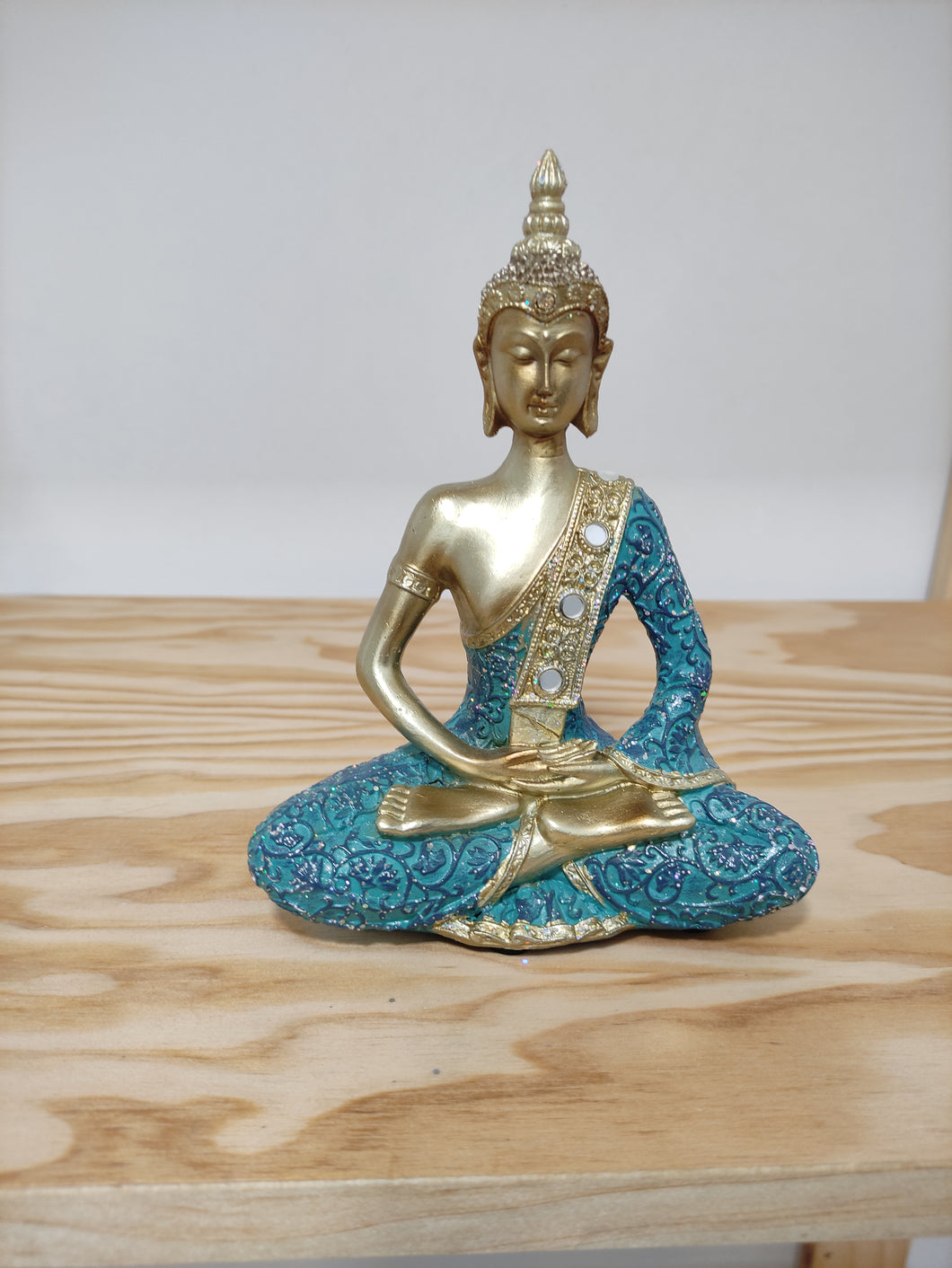 Buda Sentado Azul  16 cm