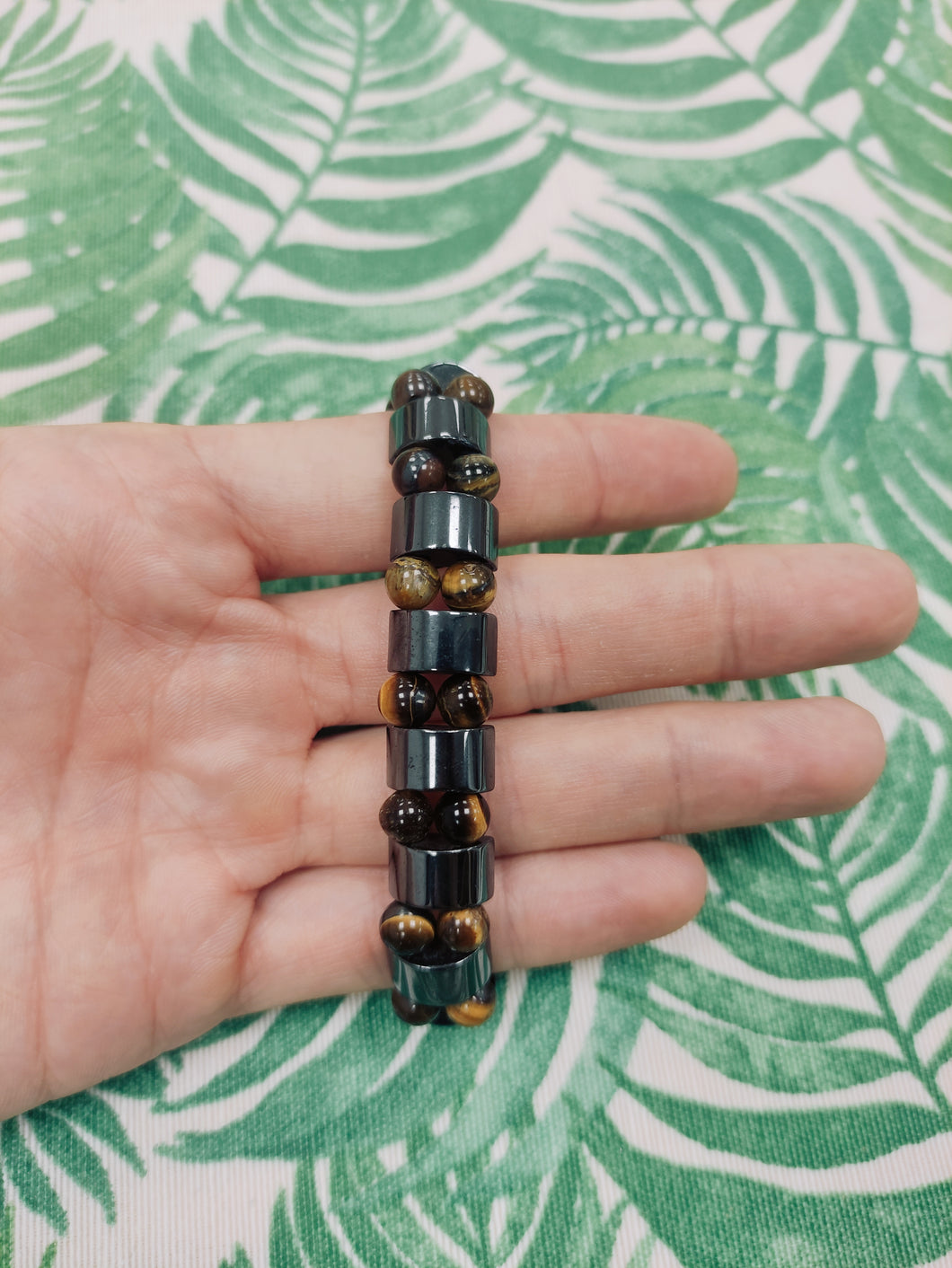 Pulsera Hematites y Ojo de Tigre