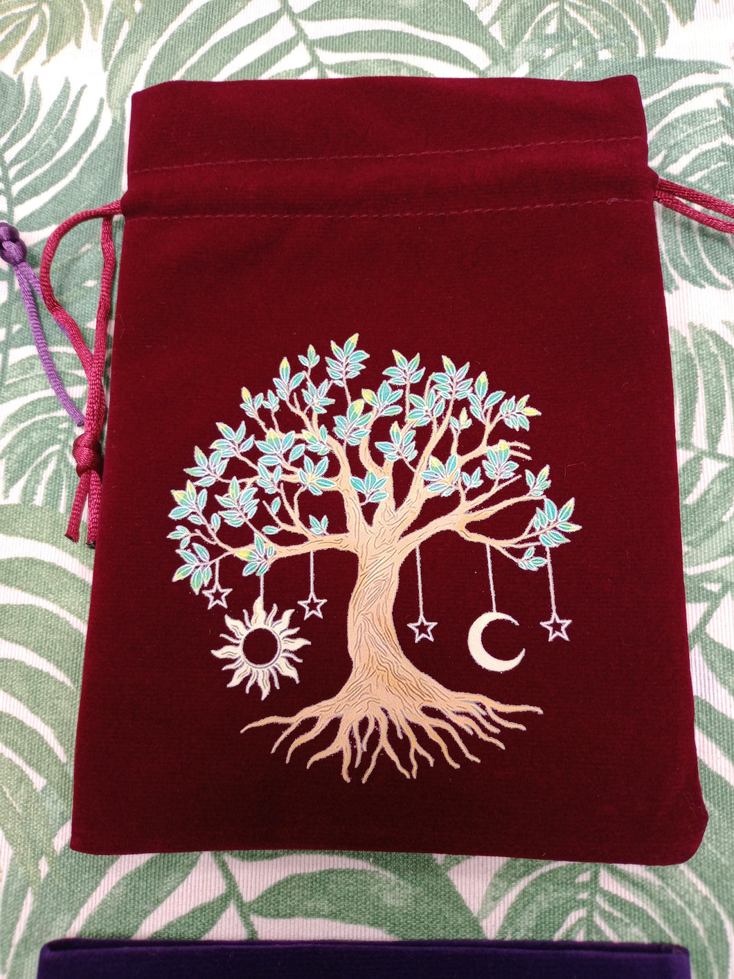 Bolsa Tela Arbol de la Vida Granate