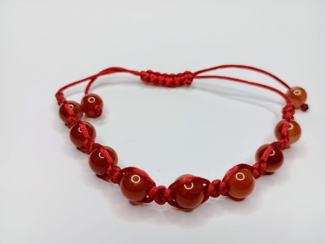 Pulsera Agata Roja Hilo