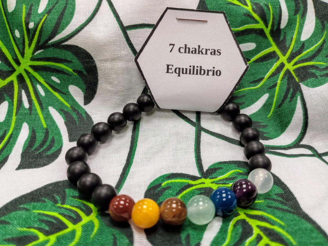 Pulsera 7 Chakras (Negra)