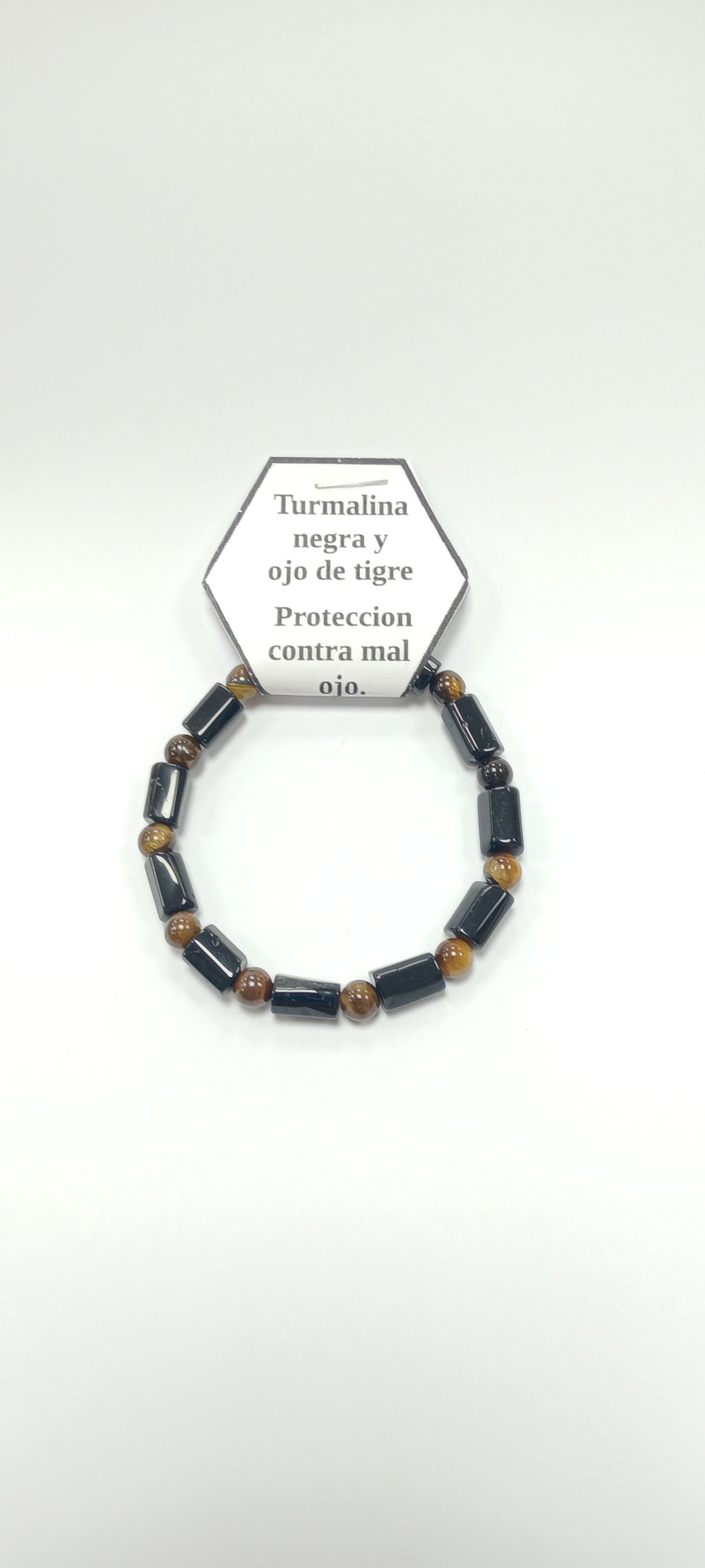 Pulsera Turmalina + Ojo tigre 6 mm