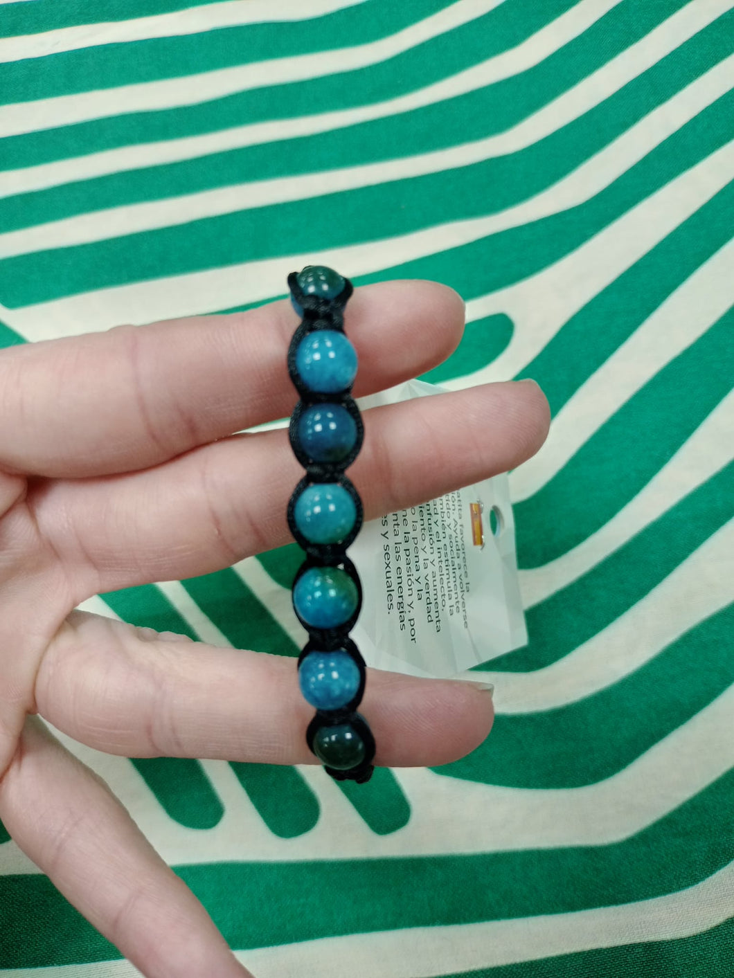 Pulsera Macrame de Apatita 8 mm