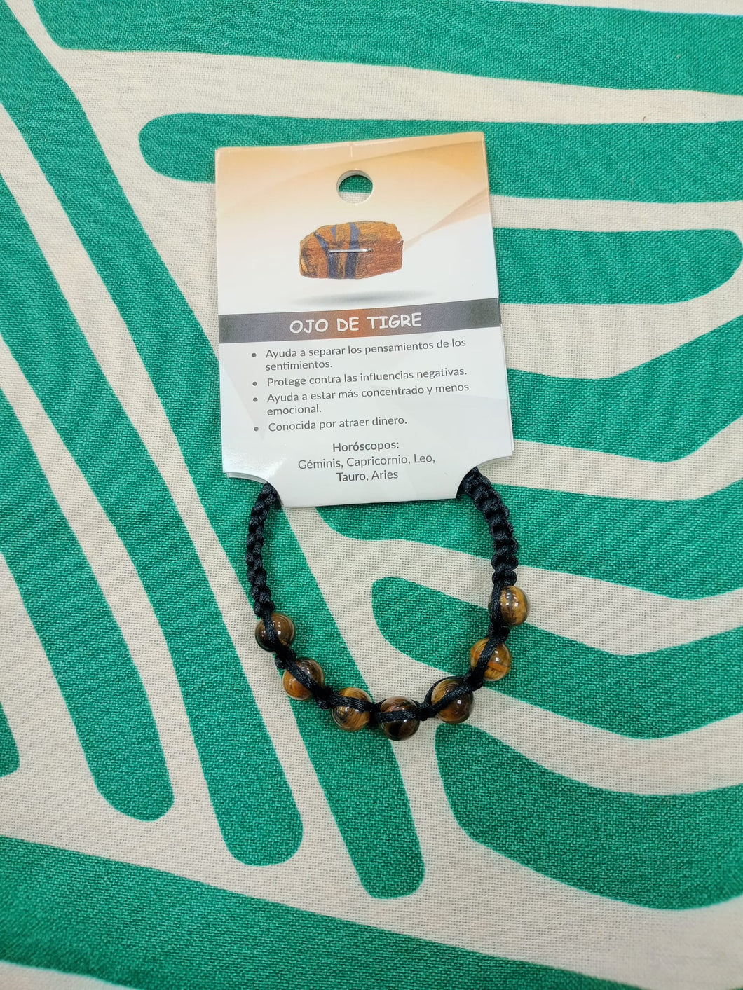 Pulsera Macrame de Ojo de Tigre 8 mm