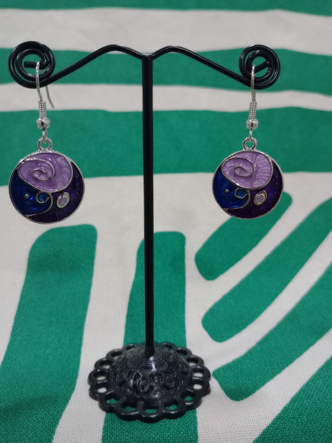 Pendientes Gaudi Circulo Tricolor Morado