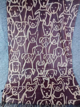 Cargar imagen en el visor de la galería, Pañuelo Perros Chocolate Doble Dibujo
