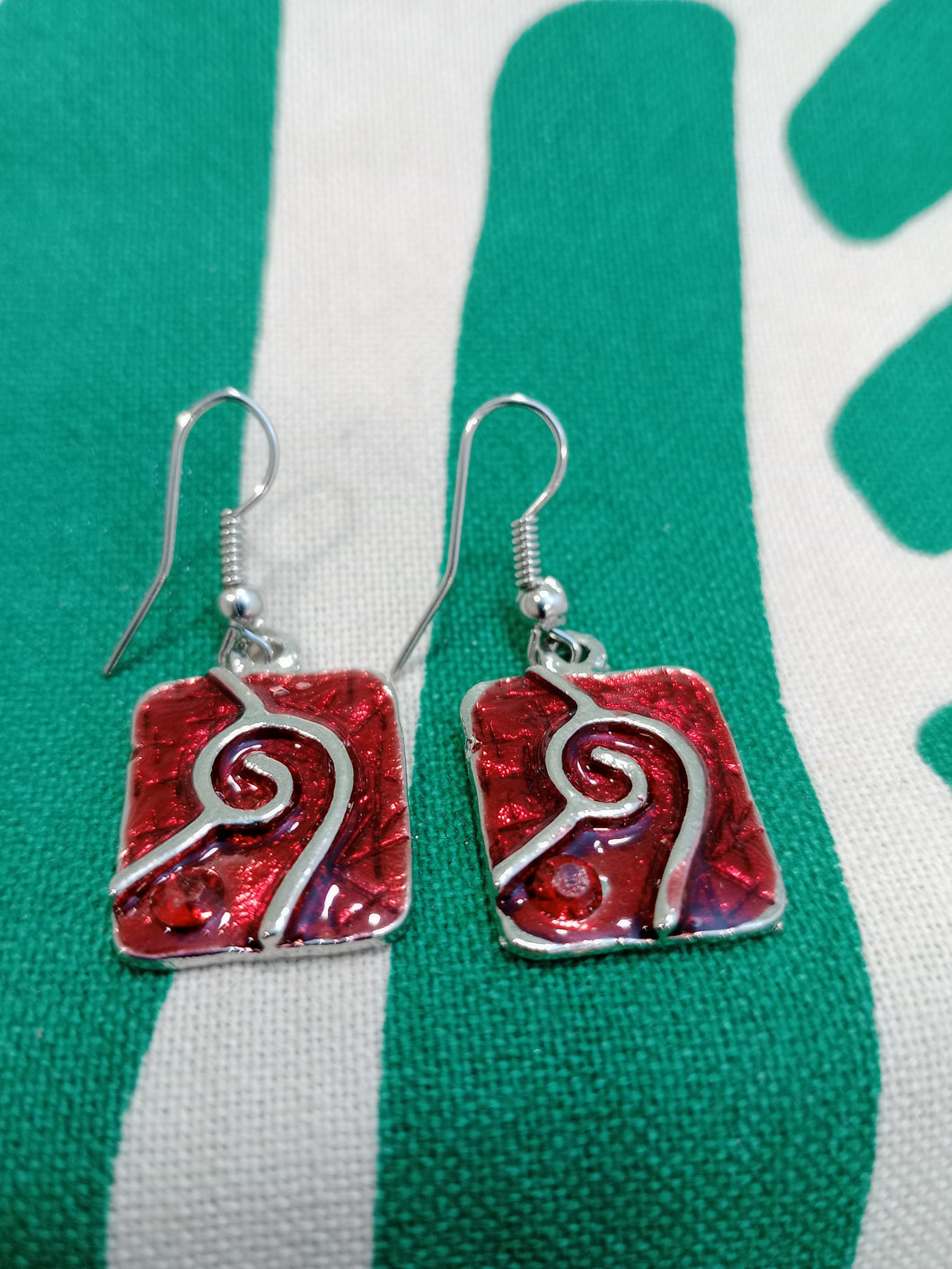 Pendientes Gaudi Cuadrados Rojos