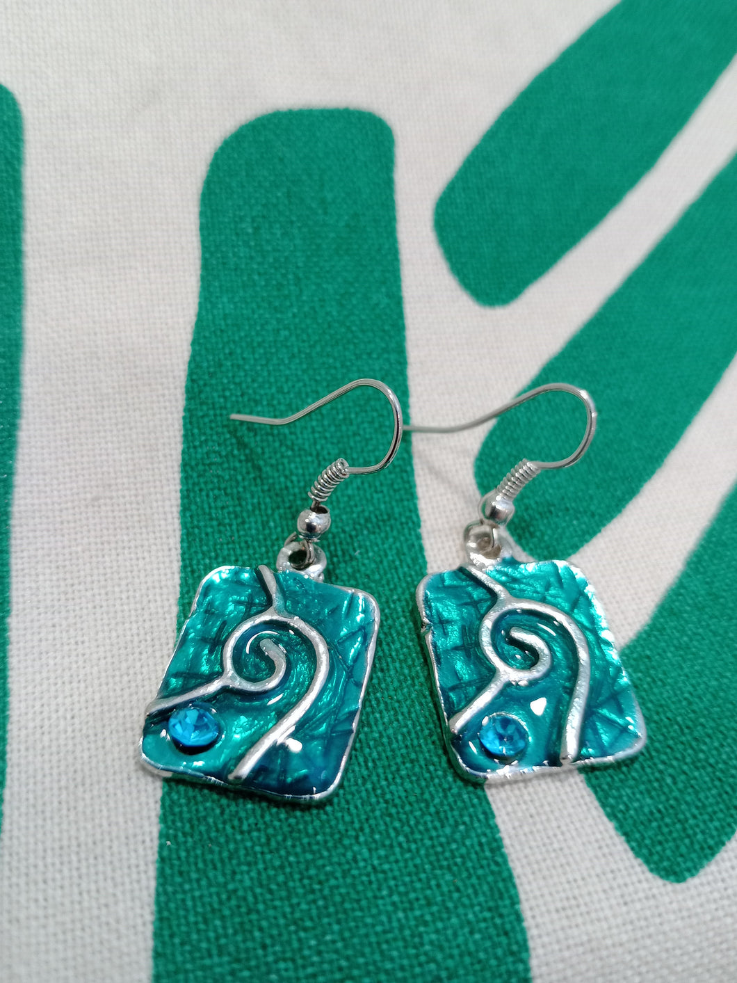 Pendientes Gaudi Cuadrados Azules