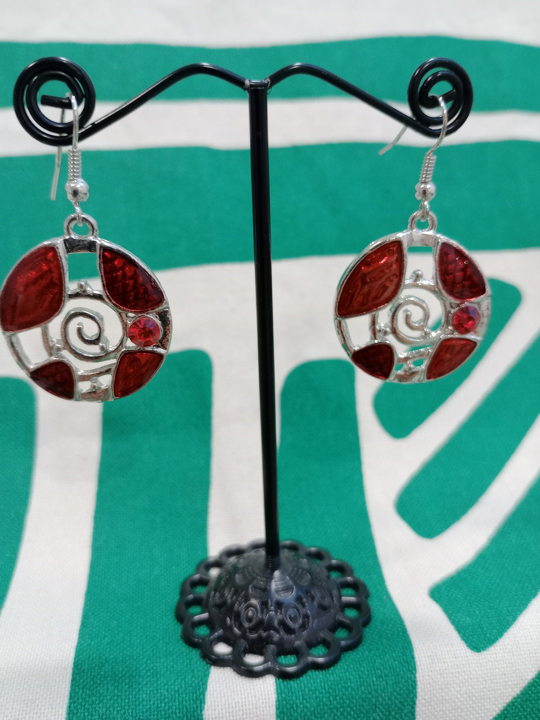 Pendientes Gaudi Espiral Tonos Rojos