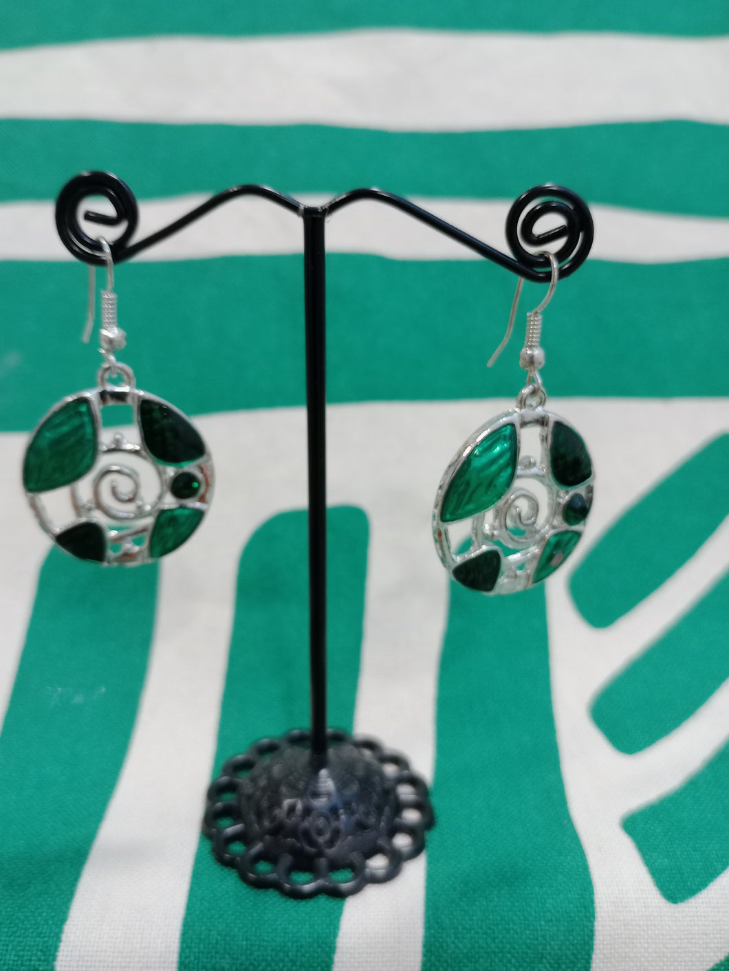 Pendientes Gaudi Espiral Tonos Verdes