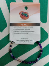 Cargar imagen en el visor de la galería, Pulsera Agata Morada 4 mm
