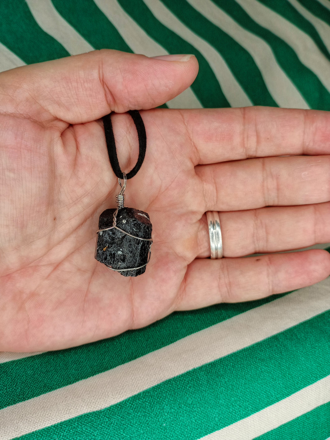 Colgante turmalina negra mod 1 Jaula