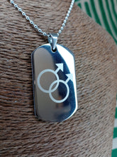 Cargar imagen en el visor de la galería, Colgante LGTB Placa Masculino
