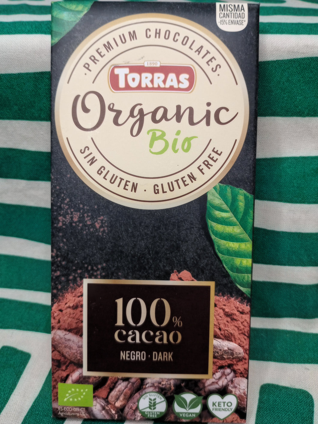 Chocolate Bio 100% Cacao Torras