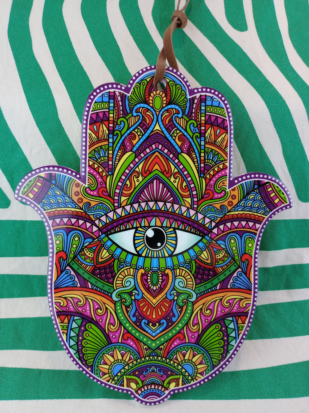 Decoracion Mano de Fatima Mod. Tonos Verdes