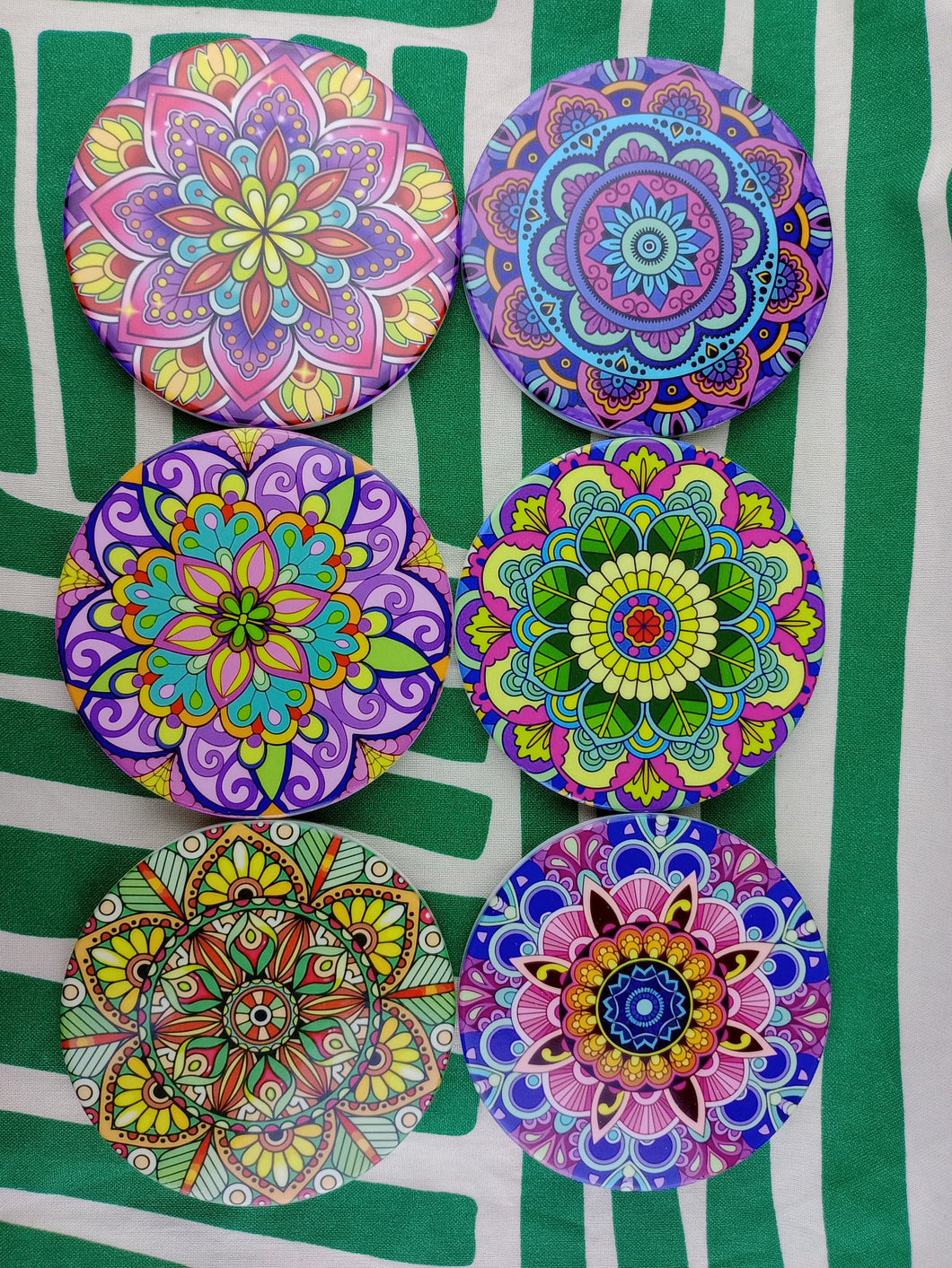 Pack 6 Posavasos Ceramica Mandalas Variados