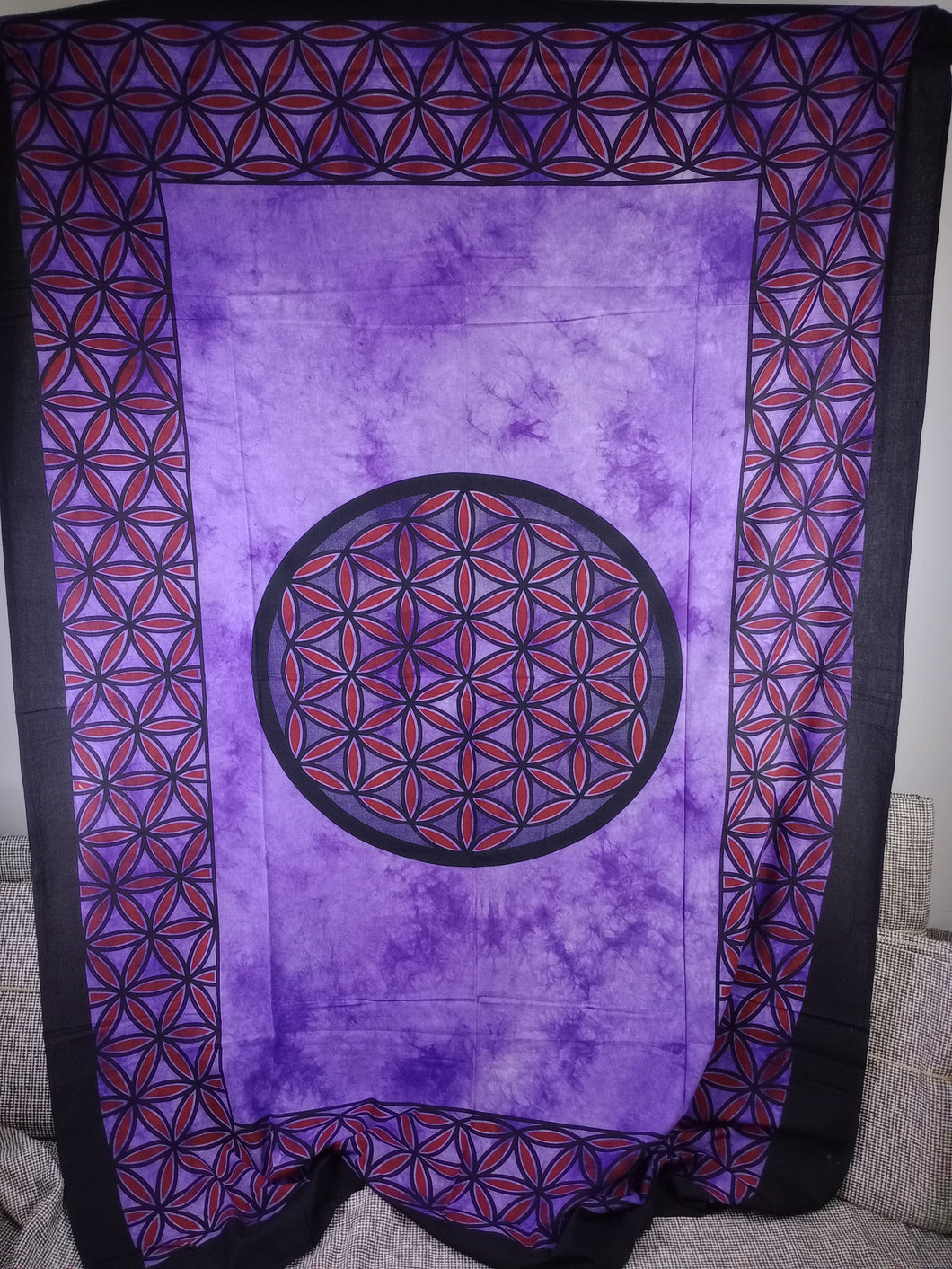 Pañuelo Flor de la Vida Morada