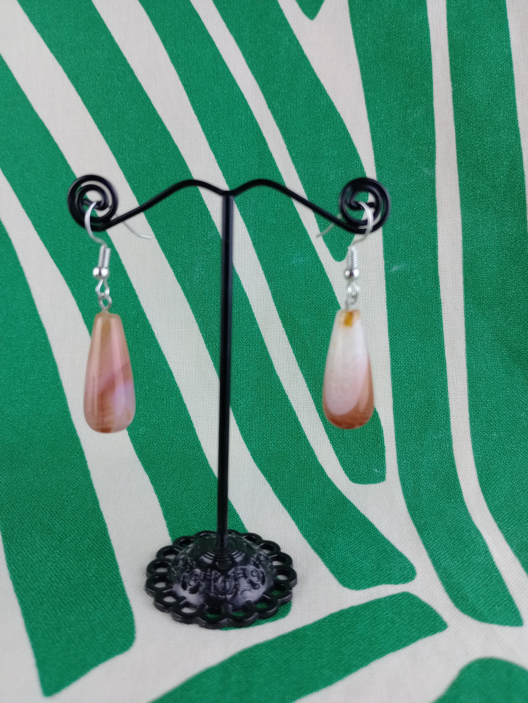 Pendientes Carneola o Agata Roja Gota