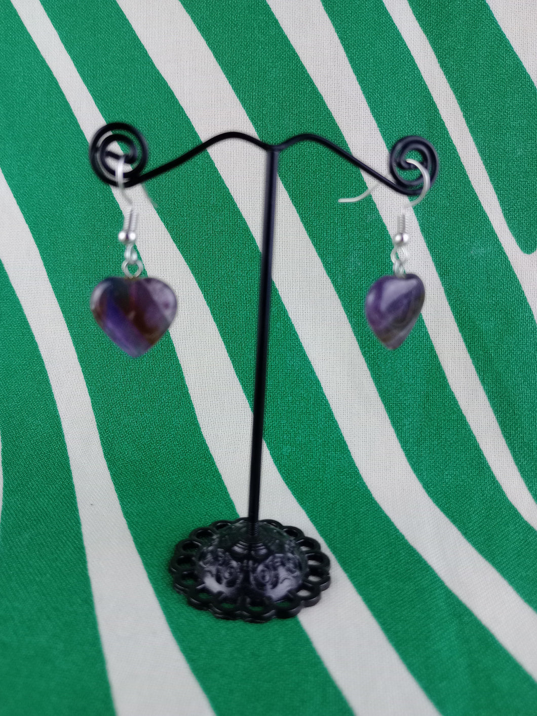 Pendientes Corazon Amatista Mod 1