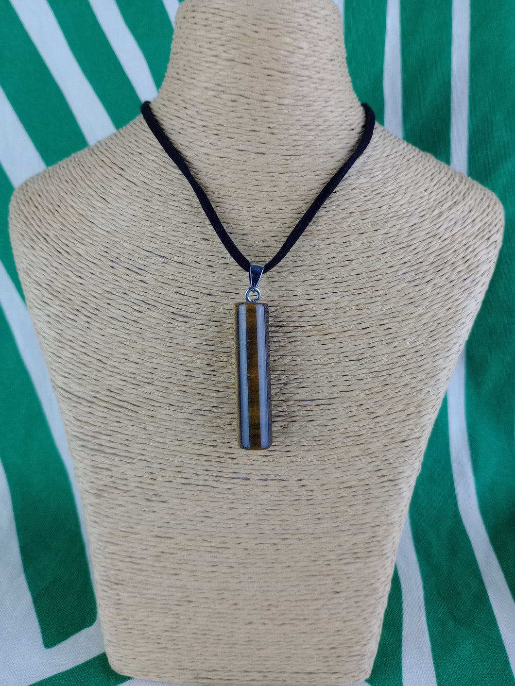 Colgante Cilindrico Ojo de Tigre Mod 1