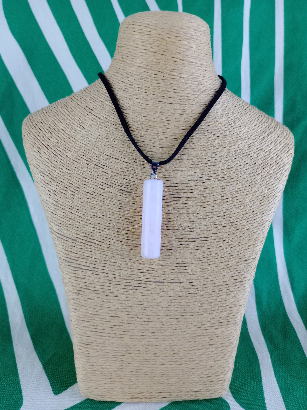 Colgante Cilindrico Cuarzo Rosa Mod. 2