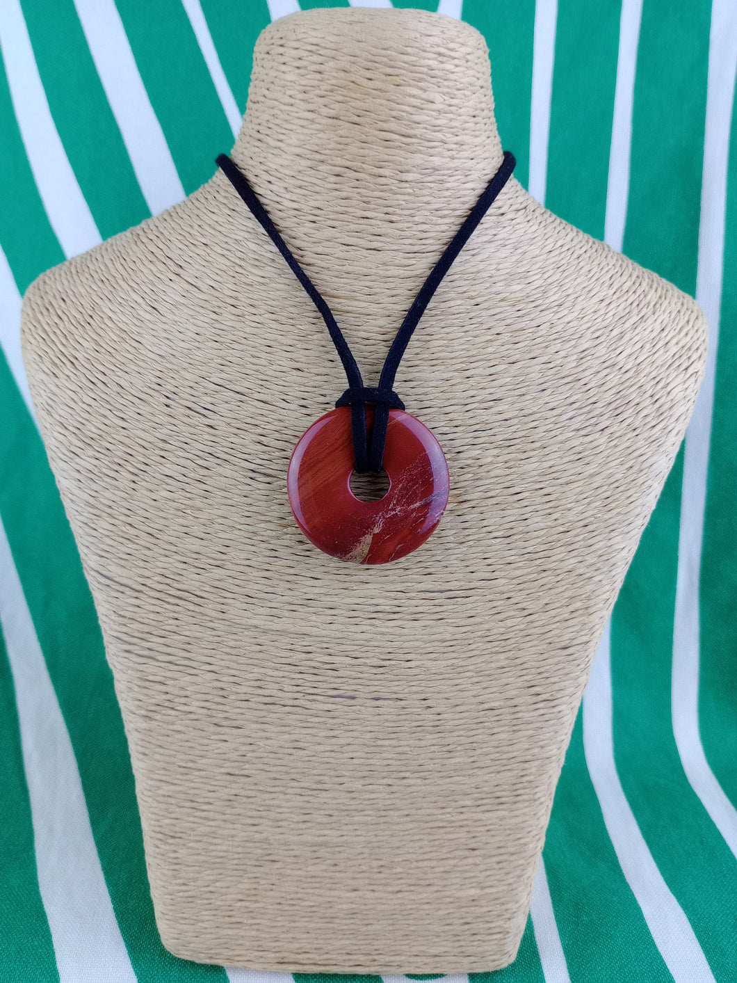 Colgante Donut Jaspe Rojo 35 mm Mod. 7