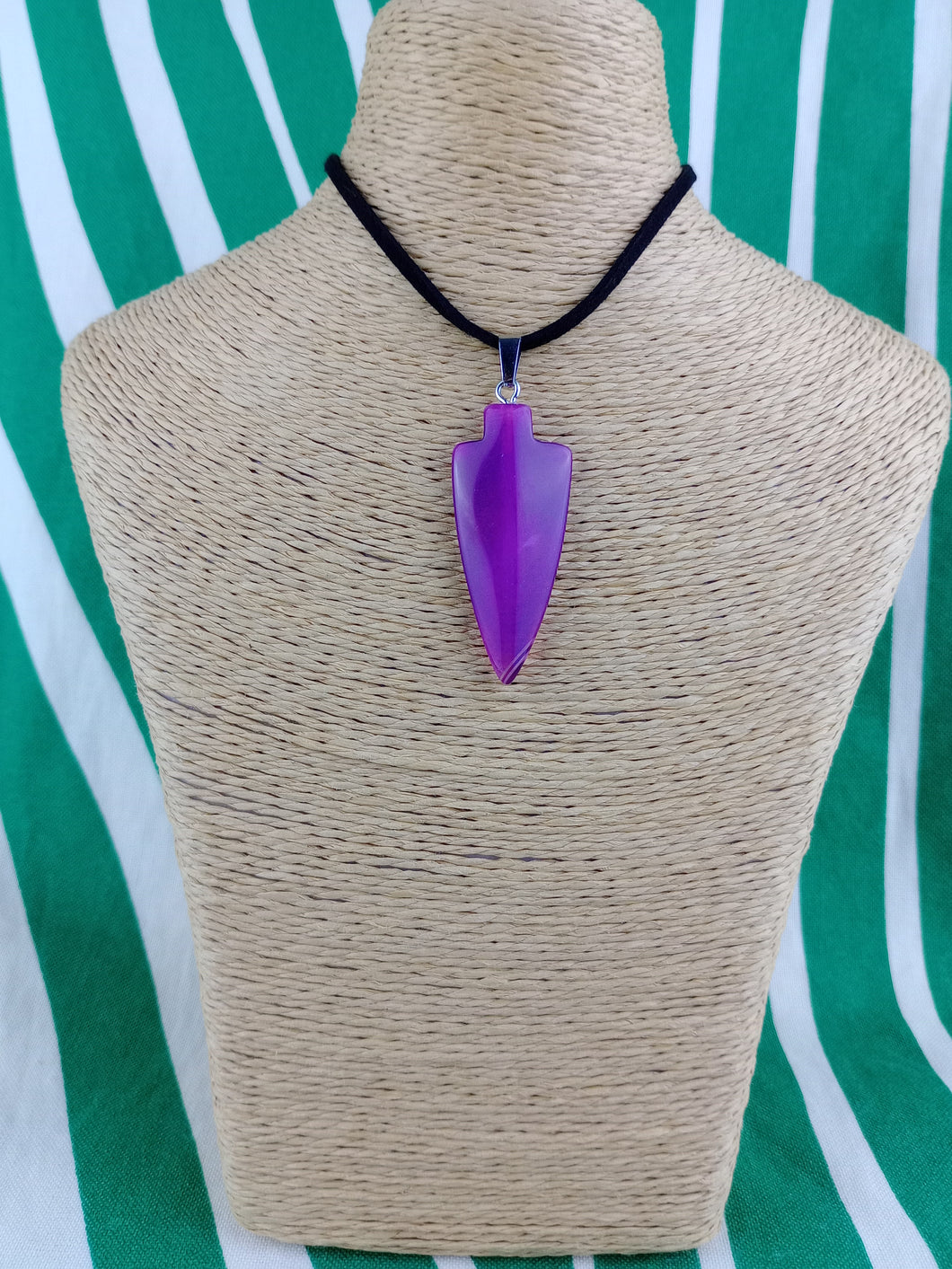 Colgante Punta Flecha Agata Morada Mod. 2