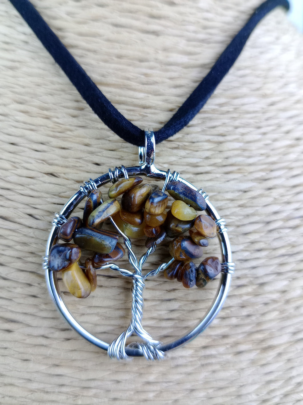 Colgante Árbol Vida Ojo de Tigre Pequeño