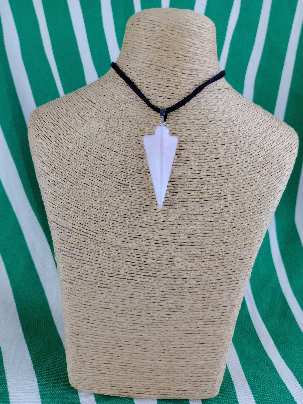 Colgante Punta Flecha Cuarzo Rosa