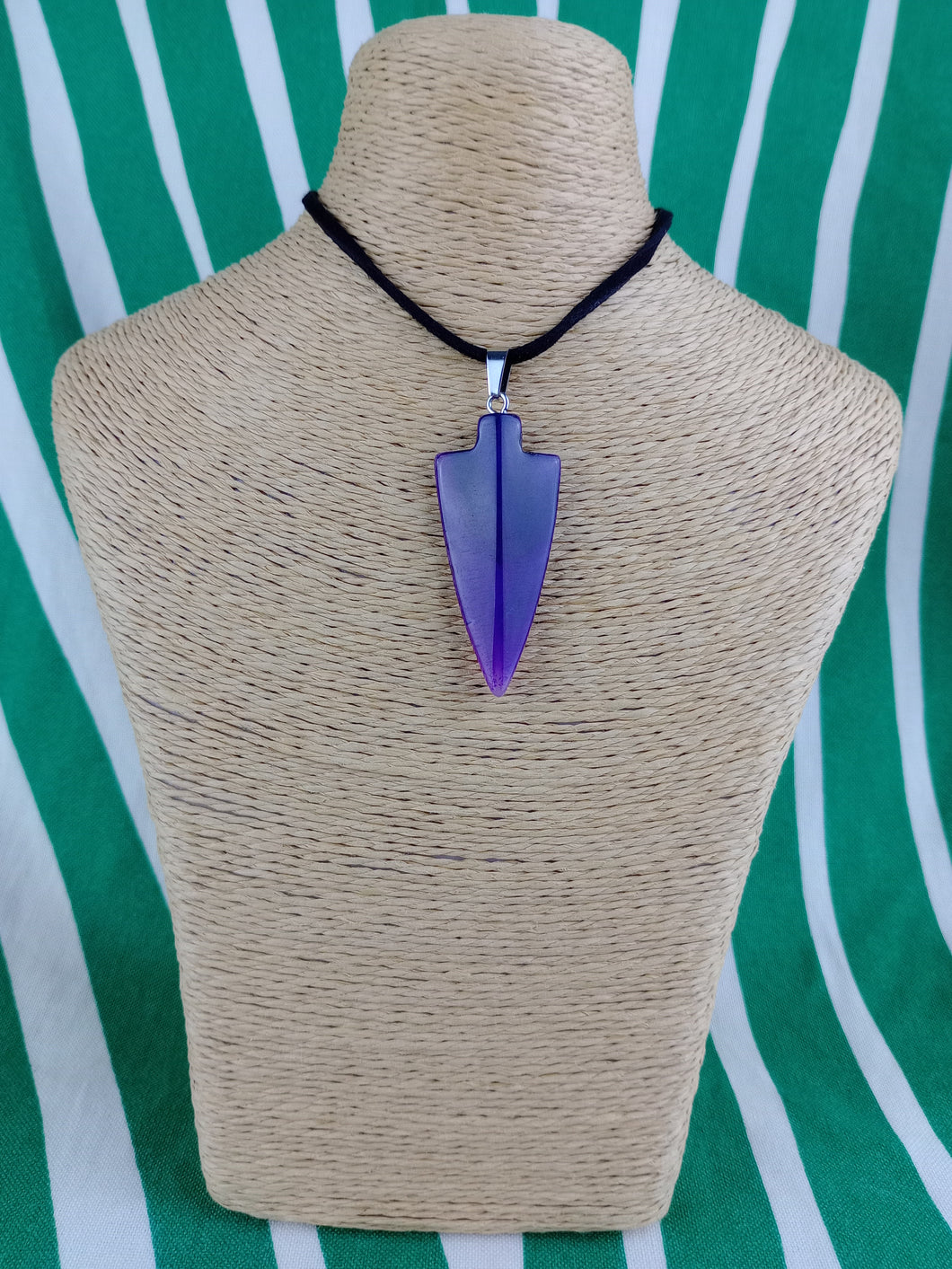 Colgante Punta Flecha Agata Morada Mod. 1