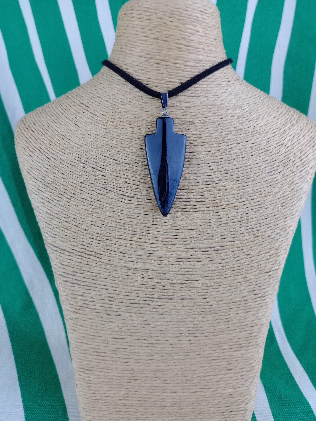 Colgante Punta Flecha Ágata Negra Mod. 2