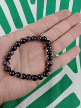 Cargar imagen en el visor de la galería, Pulsera Obsidiana Plateada 8 mm
