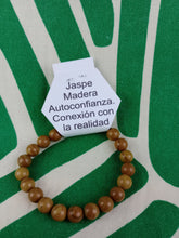 Cargar imagen en el visor de la galería, Pulsera Elástica Jaspe Madera 8 mm
