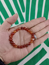 Cargar imagen en el visor de la galería, Pulsera Elástica Ágata Roja 8 mm
