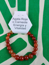 Cargar imagen en el visor de la galería, Pulsera Elástica Ágata Roja 8 mm
