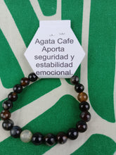 Cargar imagen en el visor de la galería, ﻿Pulsera Elástica Ágata Cafe 8 mm
